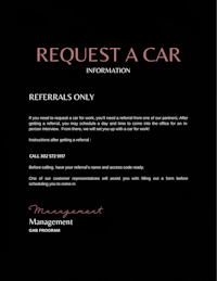 a request a car form with the words'referrals only'